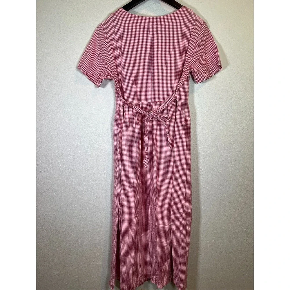 Prairie Costume Dress Red Gingham Farm Girl Dorothy Farm Theater Wardrobe Cotton - Picture 13 of 15